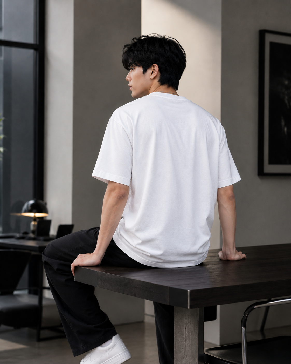 Travel along anime oversized t shirt graphics  — White 3