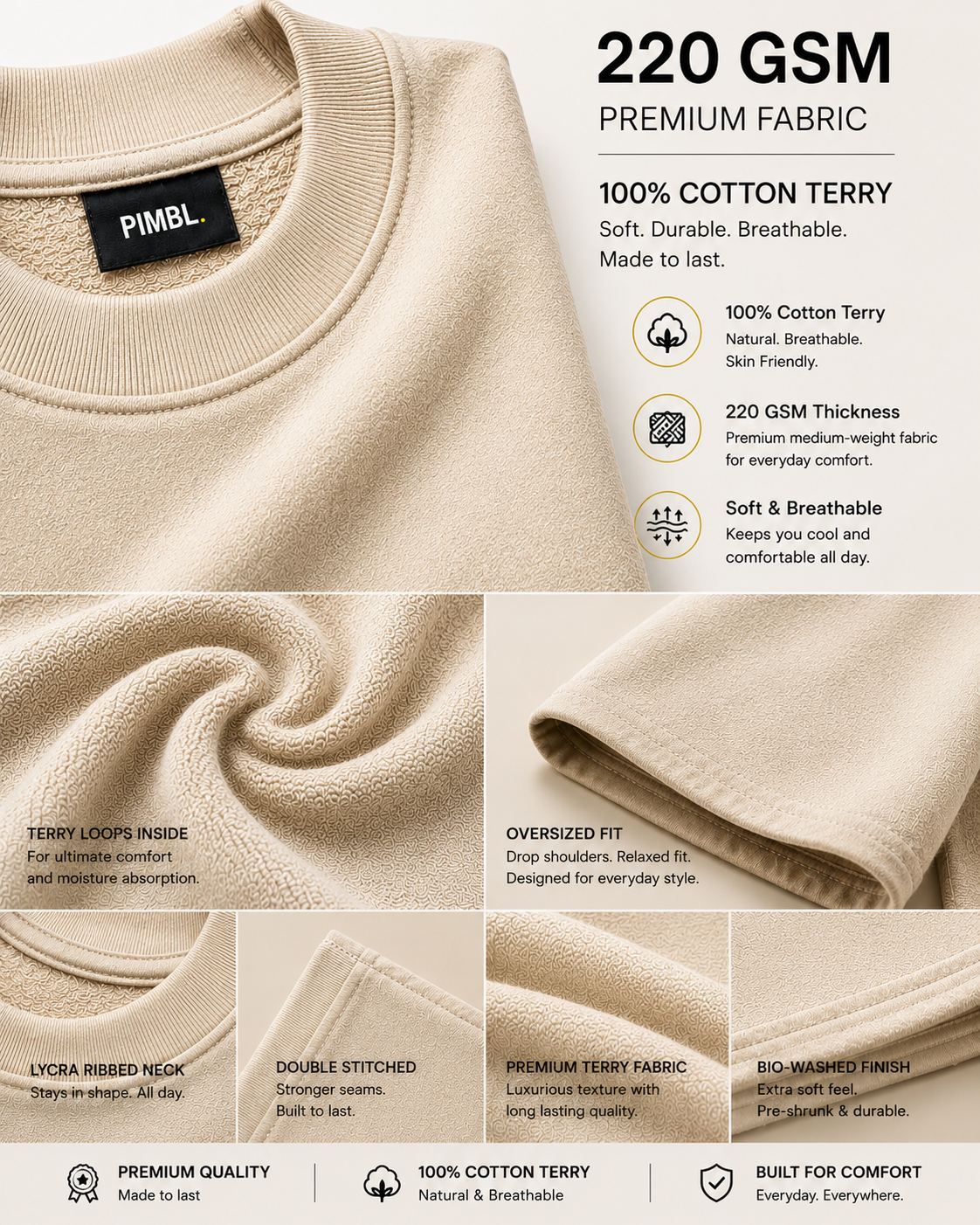 "Let Them Think" Aesthetic Wanderer Graphic Oversized T-Shirt — Beige 5